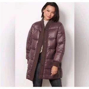Varley Baldwin Raisin Plum Long Puffer Coat